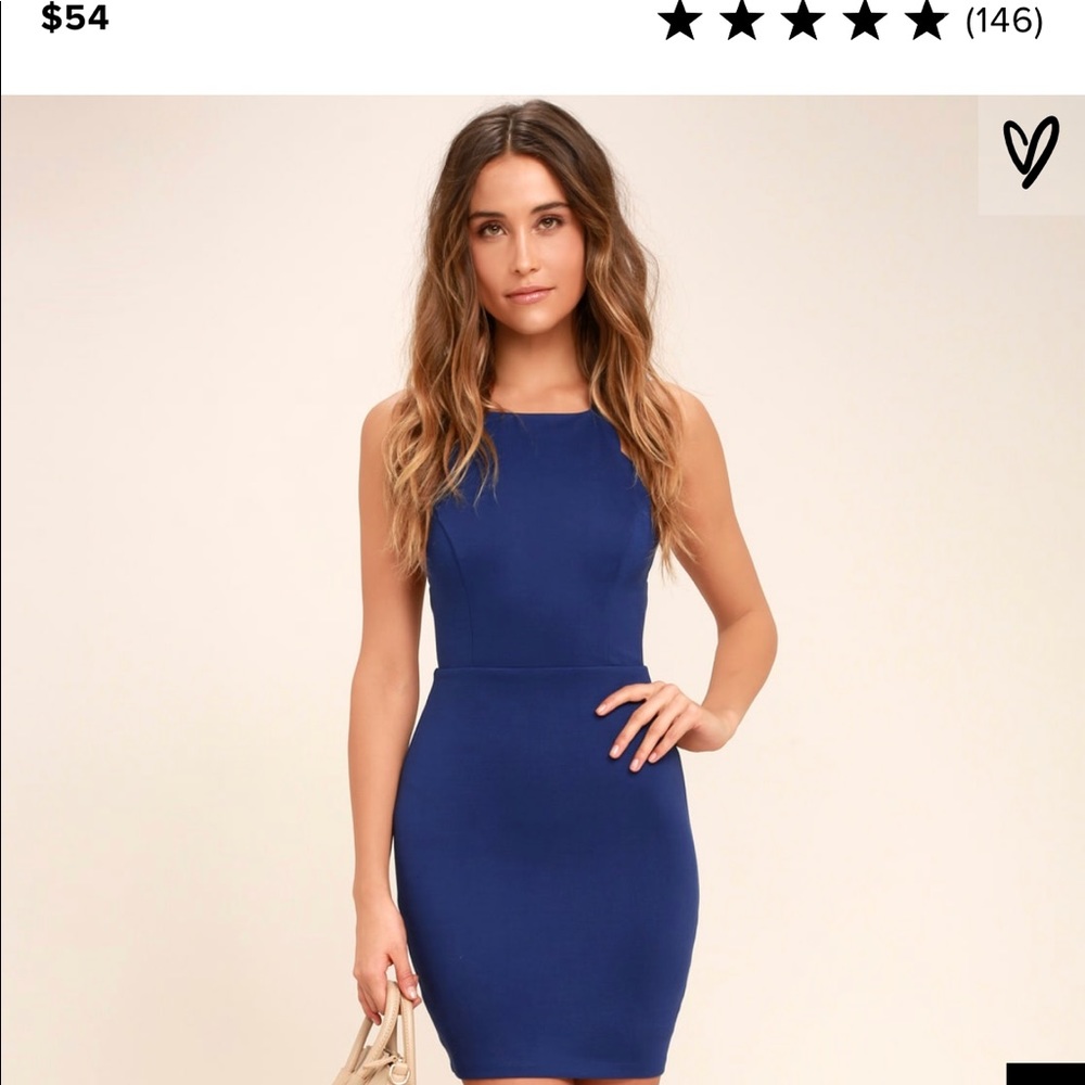 Lulus blue scallop dress